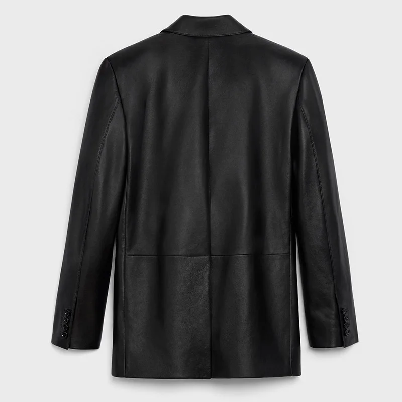 2022 Leather Jacket Women Oversize Mid-length Sheepskin Leather Suit G2