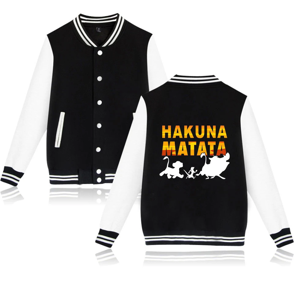 

2019 HAKUNA MATATA Baseball Jackets Women Autumn Winter Jacket Women/Men Long sleeve Sweatshirt high quality Hoodies