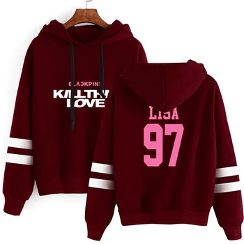 

Blackpink Hoodies 2020 New Kawaii Hooded Kpop Sweatshirts Printed Oversized Hoodies Casual Pullover Clothes Women's Sweatshirt