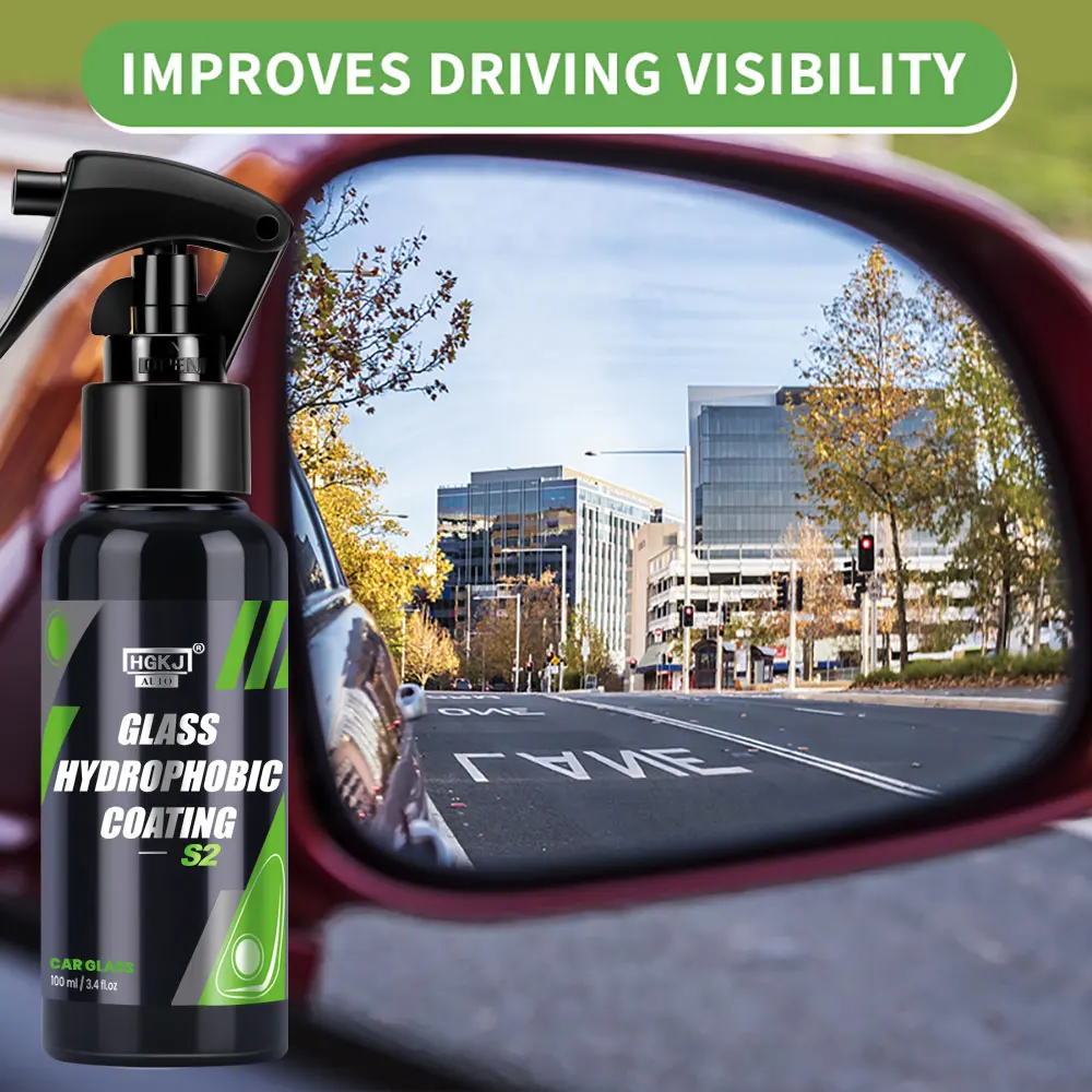 HGKJ S2 Glass Long Lasting Ceramic Windshield Nano Hydrophobic Protection Coating Safe Driving Clear Vision Car Accessories car scratch remover