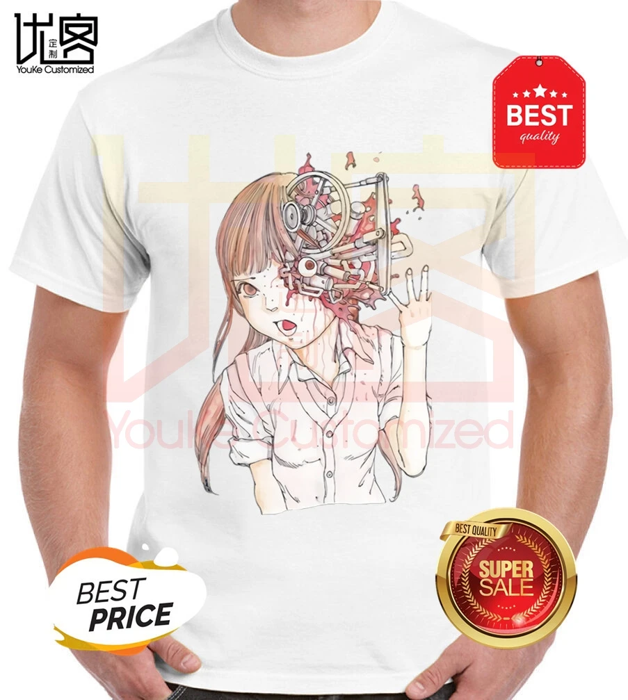 For Male Shintaro Kago Manga Junji Ito T Shirts 100% Cotton Tee Shirt Graphic Camiseta | Мужская одежда