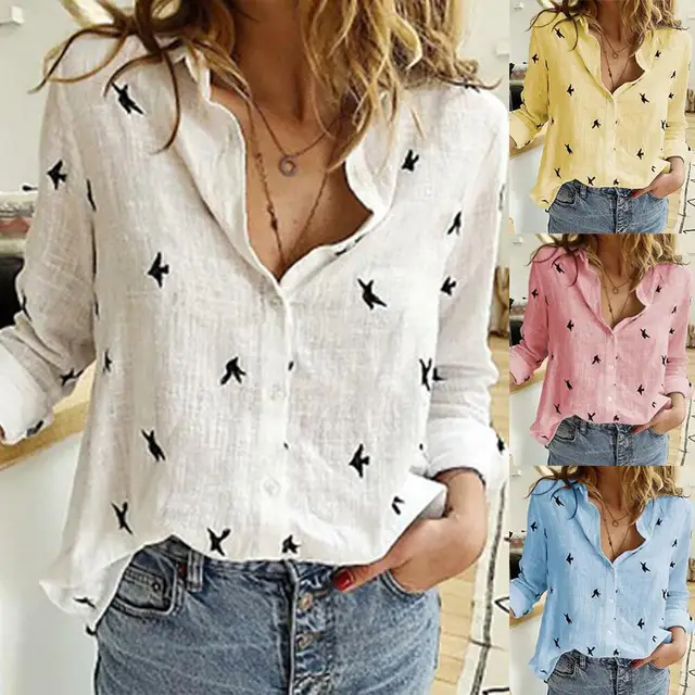 US $8.69 DeRuiLaDy Women Blouses 2020 Long Sleeve Animal Print Blouse Casual Loose Office Shirt Plus Size Fa