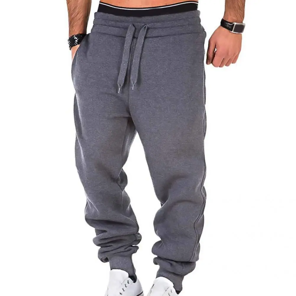 Men Sports Pants Warm Fitness Harem Pants Plush Lined Mid Elastic Waist Mens Casual Sweatpants Soft Jogging pantalones