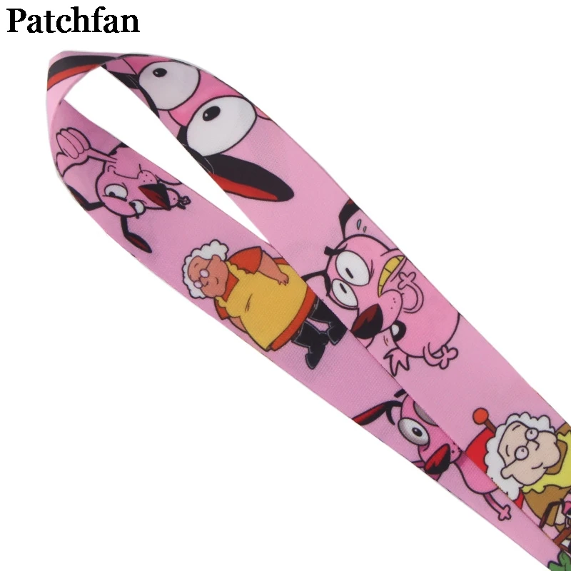 Patchfan отвага трусливый собачий шнурок Пара ID карты значок мультфильм шеи ремни гимнастические ключ мобильный телефон USB держатель веб-сайт A2335