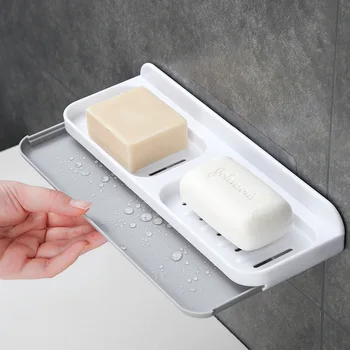 

Double Layers Soap Box Soap Dish Bathroom Rack Holder Storage Basket Shelf Rack