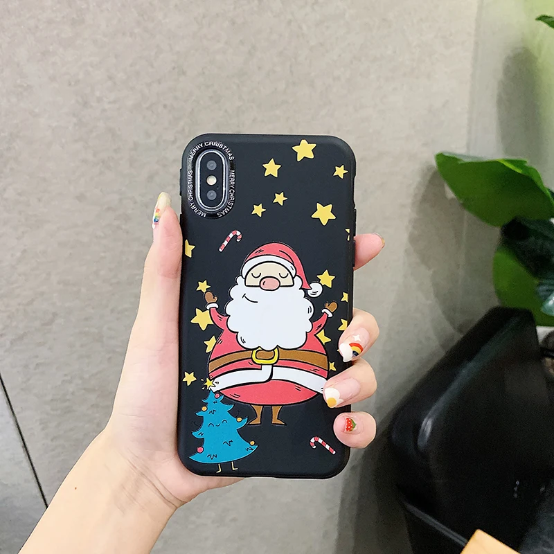 Чехол для телефона с мультяшным Санта Клаусом для iPhone 11 pro max 6 6s 7 8 plus Мягкий силиконовый чехол из ТПУ с Санта Клаусом для XR XS X Xs Max чехол s