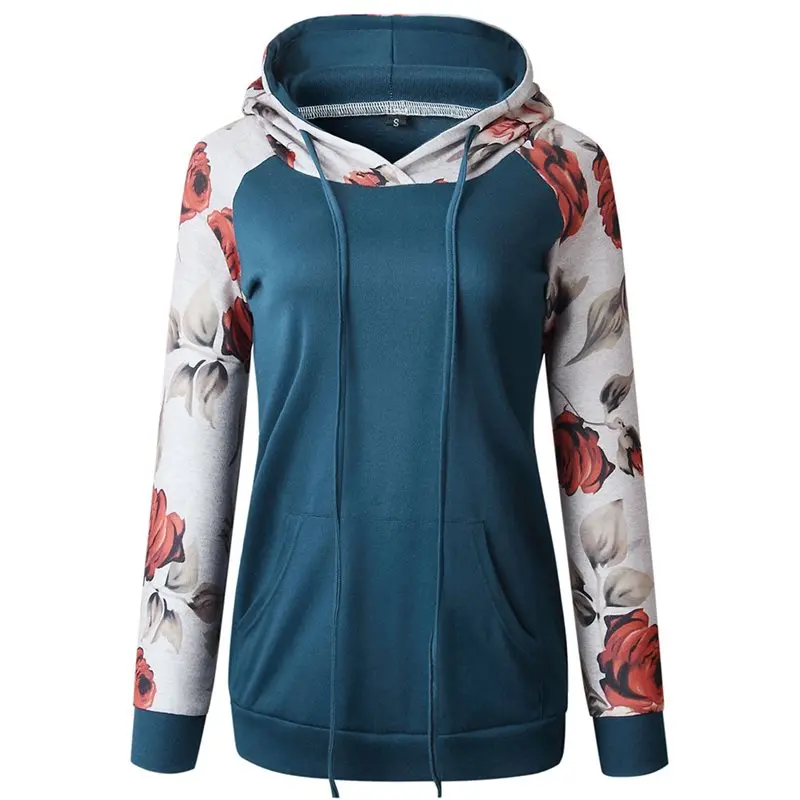 

Women Hoodie with 3D Printed Harajuku Flower Hooded Pullover for Lady Causal Men Streetwear Sweatshirt Plus Size Black Blue Red