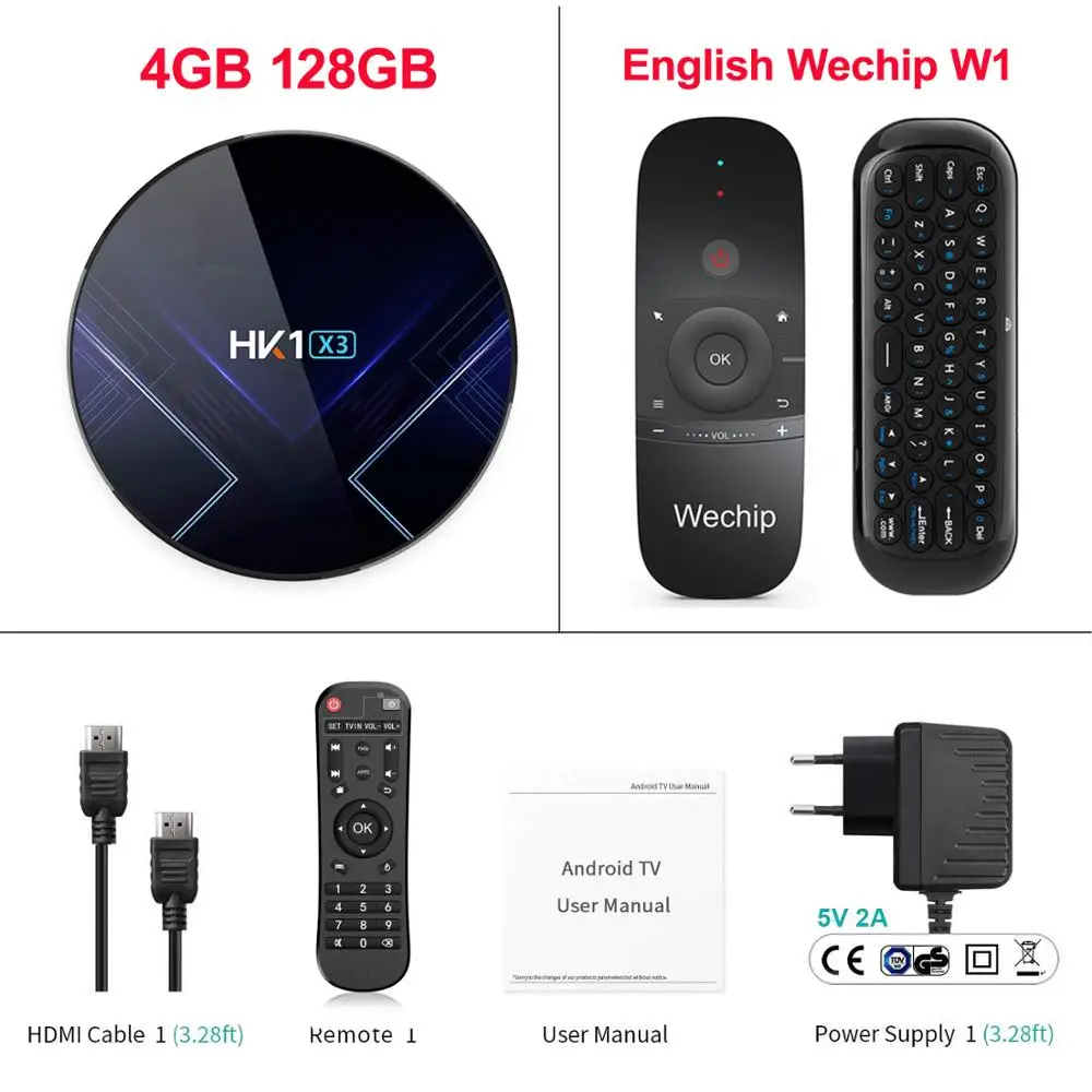 4G 128G add W1 HK1 X3 Android 9,0 tv BOX 4 ГБ ОЗУ 32 Гб 64 Гб 128 ГБ Amlogic S905X3 5G Wifi BT 1000M LAN плеер Youtube HD 8K Smart tv BOX - Цвет: 4G 128G add W1
