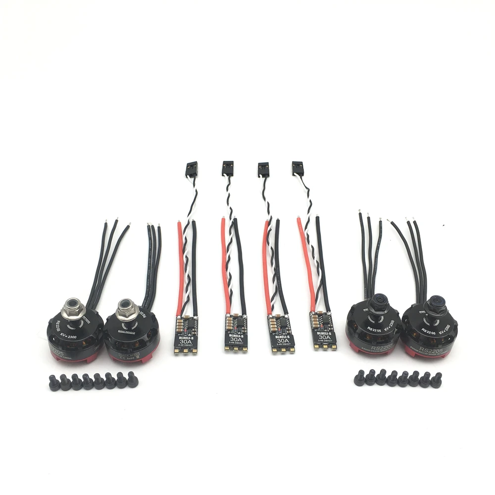 

4 x 2205 2300KV Brushless Motor + 4 x 30A ESC power system For QAV250 210mm Quadcopters Robocat 270mm