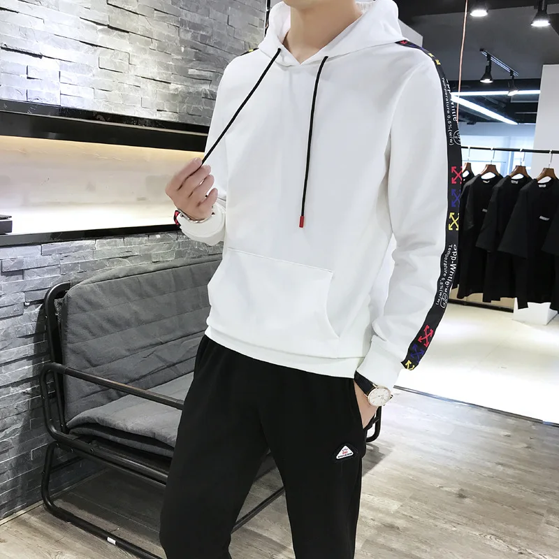 

2020 New Products Hoodie Men's Casual Sports Set Printed Pocket Decoration Teenager Students Spring And Autumn Coat