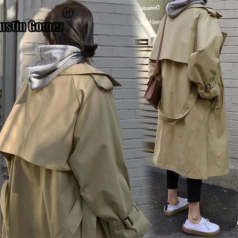 

Brand fashion Classic Ladies oversized Trench Coat Belted Cloak overcoats Windbreaker Abrigos casaco feminino