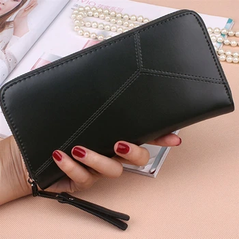 

Bifold Wallet Women's All-Match Long Stitched Zipper Wallets High Quality Small Fresh Exquisite Women Wallets 2020 New Fashion