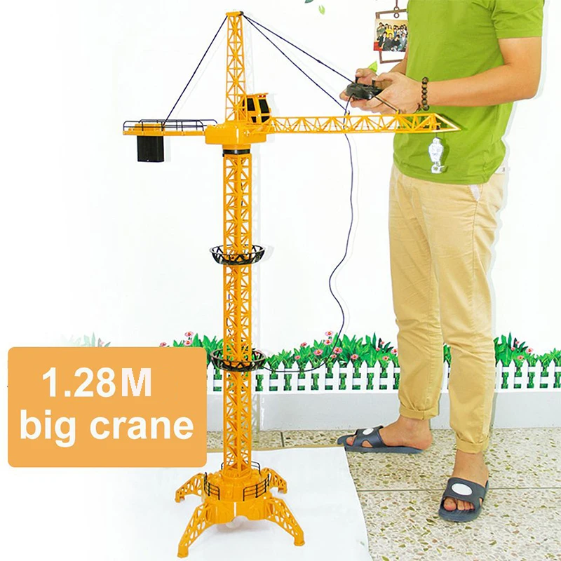 1,28 м башенный кран, строительный игрушечный башенный кран с дистанционным управлением, игрушечный башенный кран для детей, литая под давлением, башенный поворотный кран, модель грузовика