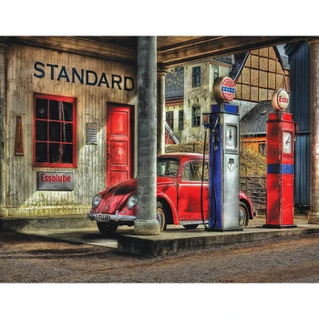 

DIY Painting By Numbers Car Landscape Coloring By Numbers 40x50cm Wall Art Canvas Picture Hand Painted Retro Home Decoration
