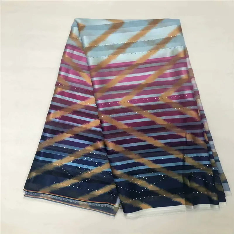 Высококачественная шелковая ткань для женского платья с вышивкой Джордж шелковая ткань Африканская металлическая шелковая ткань 114 см/8 мм 5 ярдов TX11286