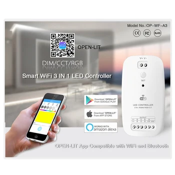 

15A 3 IN 1 WiFi Controller Amazon Alexa Voice wi fi LED smart Remote Controller For RGB RGB+CCT RGBW 3528 5050 LED strip light