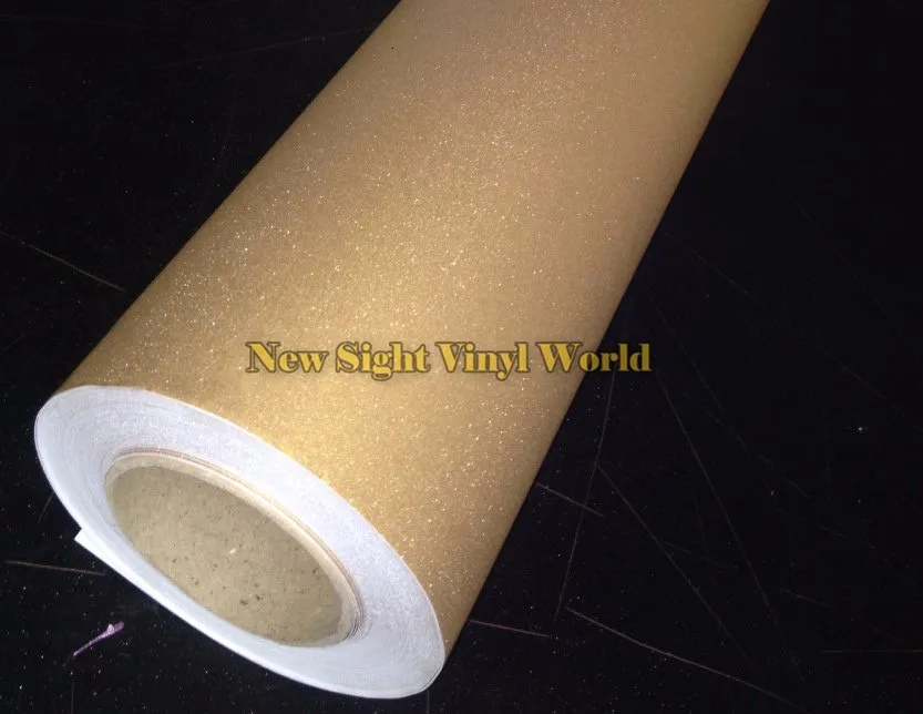 Высококачественная блестящая виниловая наклейка Sandy Gold Diamond, без пузырей, для телефона, ноутбука, Обложка, Размер: 1,52*30 м