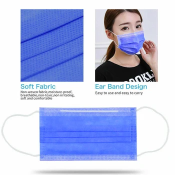 

Soft Anti-Pollution 3 Laye Mask dust protection Masks Disposable Face Masks Elastic Ear Loop Disposable Dust Filter Safety Mask