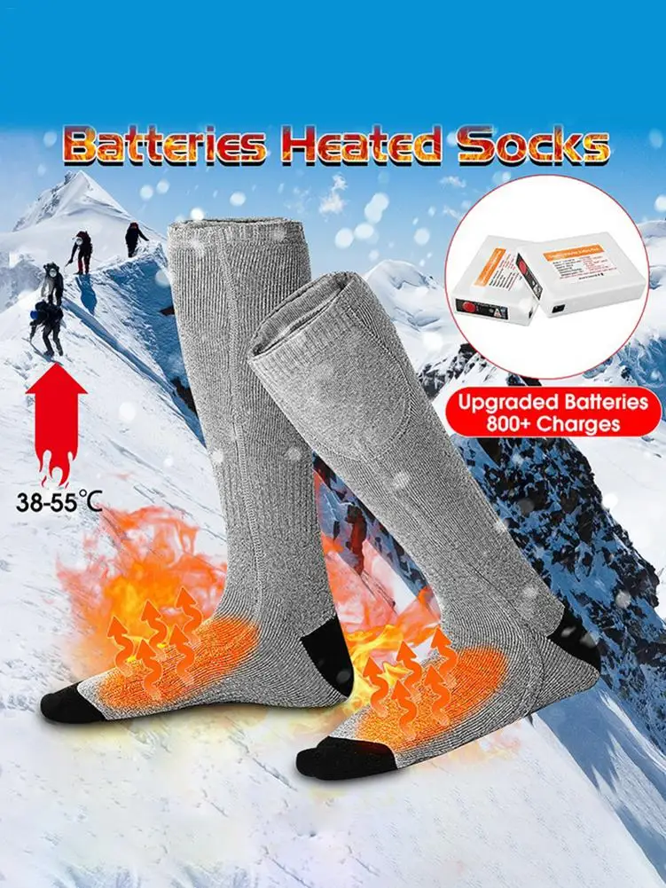 Носки с электроподогревом с дистанционным управлением и перезаряжаемой батареей для хронично холодных ног большого размера, usb зарядка, теплые носки