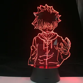 

Anime light Killua Zoldyck Speed Skills 3D Led Illusion USB Touch Night Light Fans room Decor Lamp 16 Colors Christmas Gift