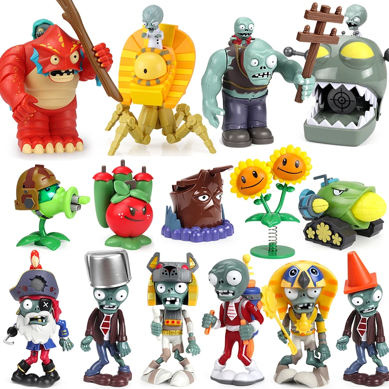 Plants vs Zombies Toys Action Figures Gargantuar Gatling Pea Ejection Birthday Gift Plant Zombie