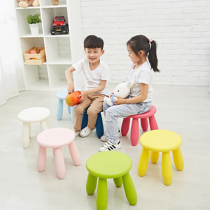 LazyChild Round Children's Stool Kindergarten Baby Learning Stool Thicken Plastic Game Seat Removable for Kids Adults