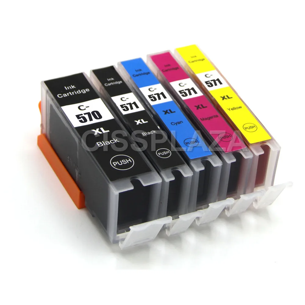 

CISSPLAZA 5PK 570 571 PGI-570 PGBK CLI-571 Compatible ink Cartridge for canon TS6050/6051/6052/5050/5051/5052/5053 full ink