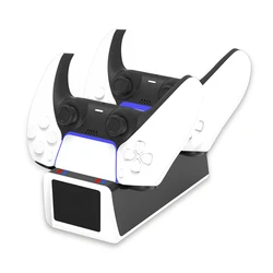 Wireless Controller Dual Charger Stand for Play Station 5 PS5 Joystick Gamepad Charging Station Dock with Status Light 2021 New Wireless Controller Dual Charger Stand for Play Station 5 PS5 Joystick Gamepad Charging Station Dock with Status Light 2021 New