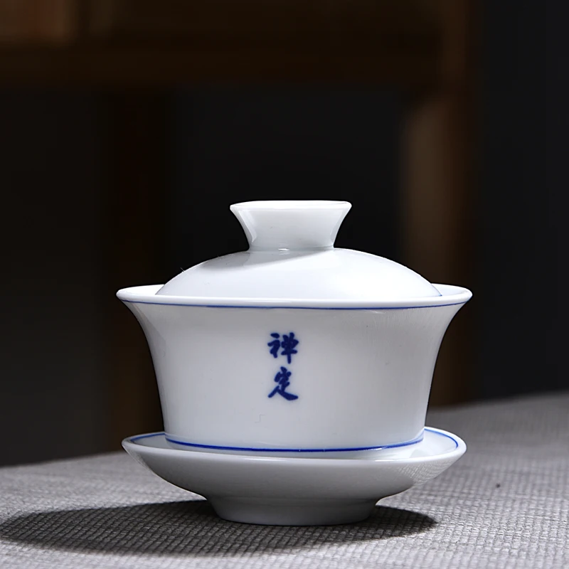 A Style Цзиндэчжэнь Gaiwan фарфоровый керамический эмалированный чайный соусница для тарелки Обложка набор пиалы для чая ручная роспись чайная посуда мастер чашка посуда для напитков ремесла - Цвет: A Style