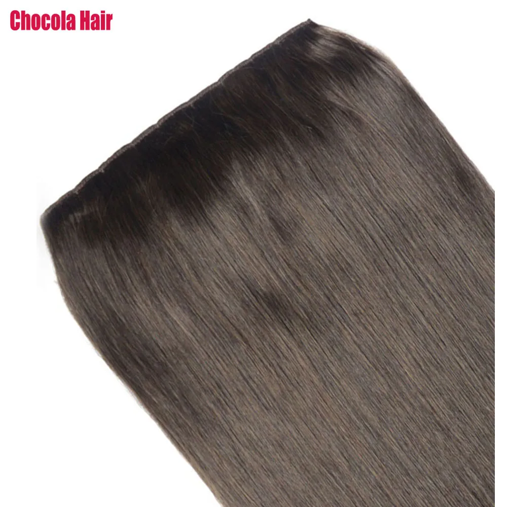 Chocala 20"-28" Machine Made Remy Hair 80g One Piece Set With 5 Clips In 100% Brazilian Human Hair Extensions 1pcs Straight