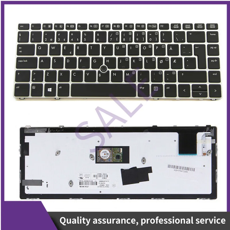 Дания Великобритания ЕС Клавиатура ноутбука для hp EliteBook Folio 9470M 9470 9480 9480M 702843-001 США замена клавиатуры серебро - Цвет: Кофе