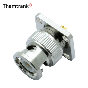 

10pcs/pcs BNC Male Plug Panel Mount 4-hole BNC Panel Chassis RF Coaxial Connector Soldering Jack for CCTV Camera