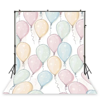 

HUAYI oil painting backdrop colorful balloons background children birthday party decoration portrait background XT-7412