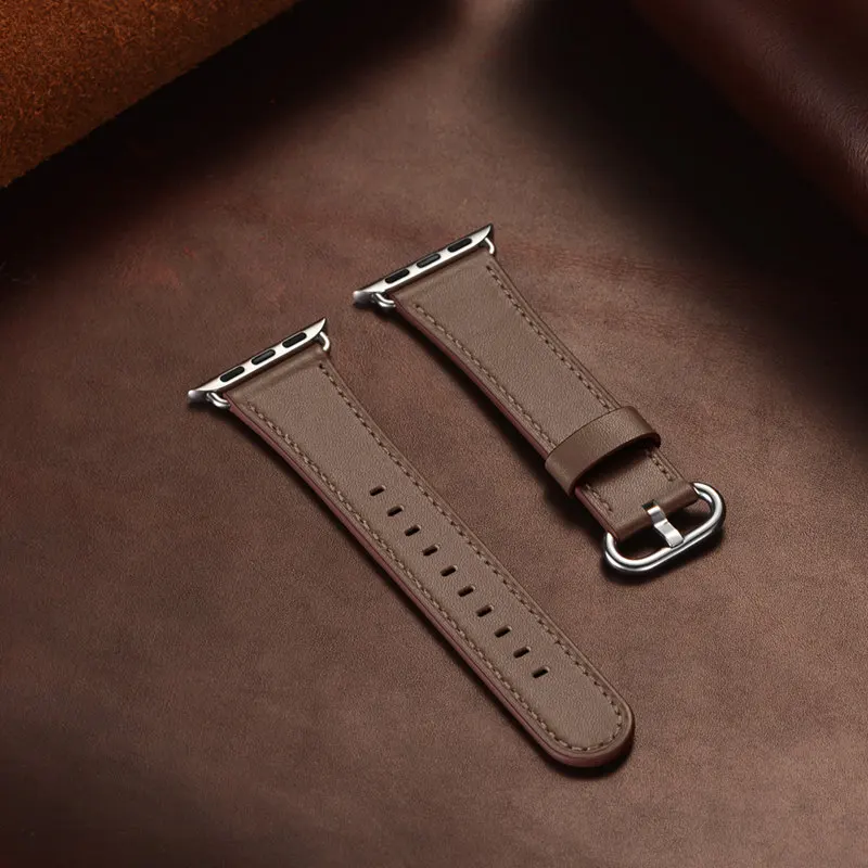 H Ремешки для наручных часов из натуральной кожи для Apple Watch 44 мм 40 мм 42 мм 38 мм сменный ремешок для iWarch Apple Watch Series 5/4/3/2/1 - Цвет ремешка: H