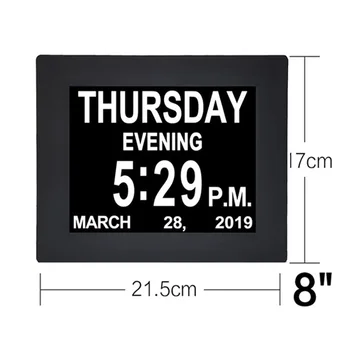 

With Adapter Clock TFT screen Wall mounted Display Calendar Digital 8"