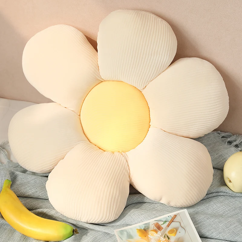 Soft Pink Sunflower Petal Cushion - Girly Room Decor Pillow