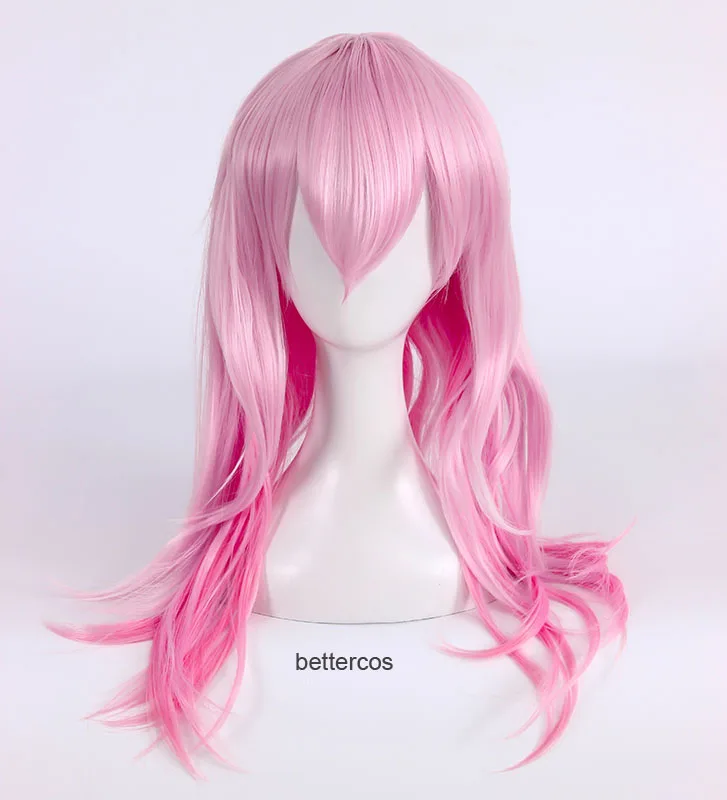 

Super Sonico Supersonico Cosplay Wig 60cm Long Pink Ombre Heat Resistant Synthetic Hair Wig + Wig Cap