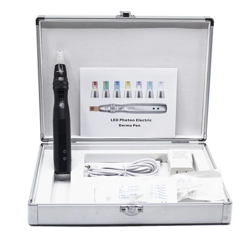 Caneta de Colágeno Mais Novo Cores Photon Derma Micro Agulhamento Dermapen Elétrica Recarregável Digital 7 Led 27 High Quality Beleza e saúde
