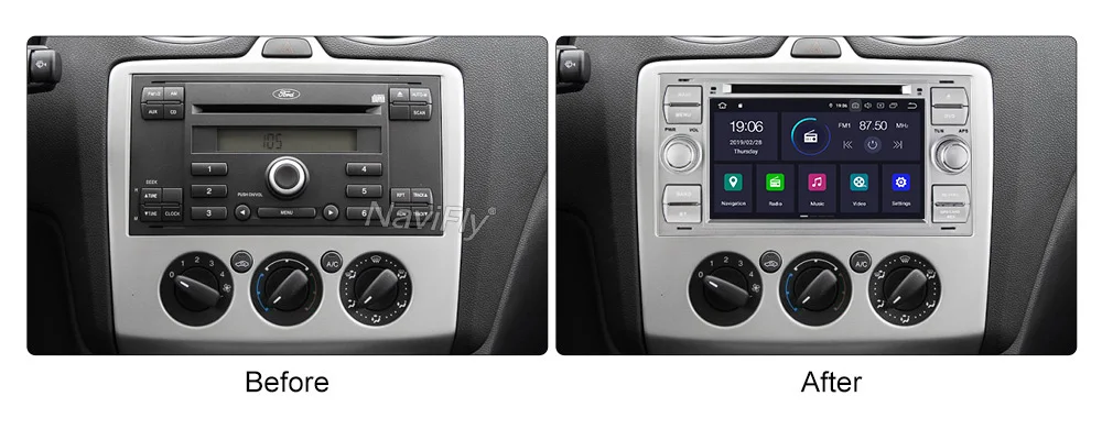 Cheap NaviFly Car Radio Multimedia player For Ford/Mondeo/Focus/Transit/C-MAX/S-MAX/Fiesta 2Din Android 9.0 Autoradio GPS Navigation 2