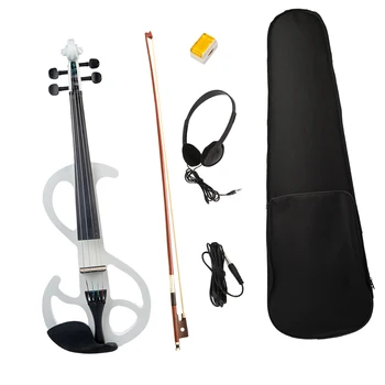 

Professional 4/4 Electric Violin Fiddle with Accessories for Violinist (White)