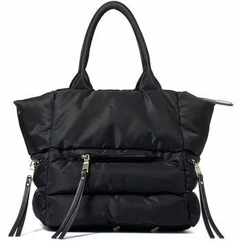 

LANZHIXIN Handbag Woman Casual Warm Down Padded Bags Totes Bag Down Feather Padded Lady Shoulder Bags Crossbody Bag Waterproof