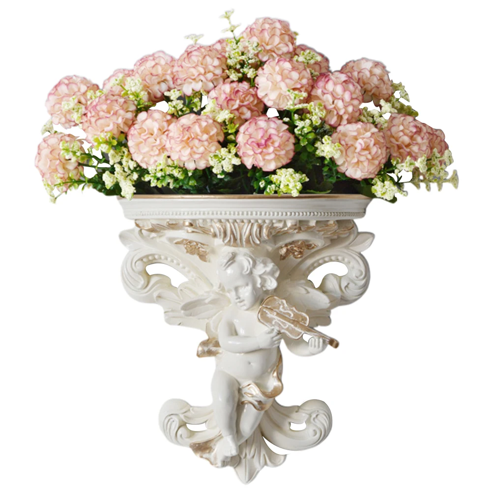 Crafts Wall Hanging Shelf Home Decoration Stereoscopic Plaster Angel Shape Living Room Flower Pot Garden Cupid Corbel Art Rococo