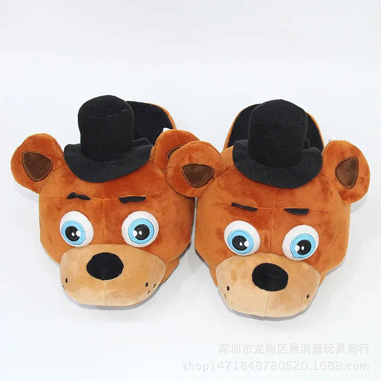 

Teddy Bear Midnight Harem Plush Slipper with Half a Pack of Heat-Black Hat Bear Red Fox Home Warm Cotton-padded Shoes