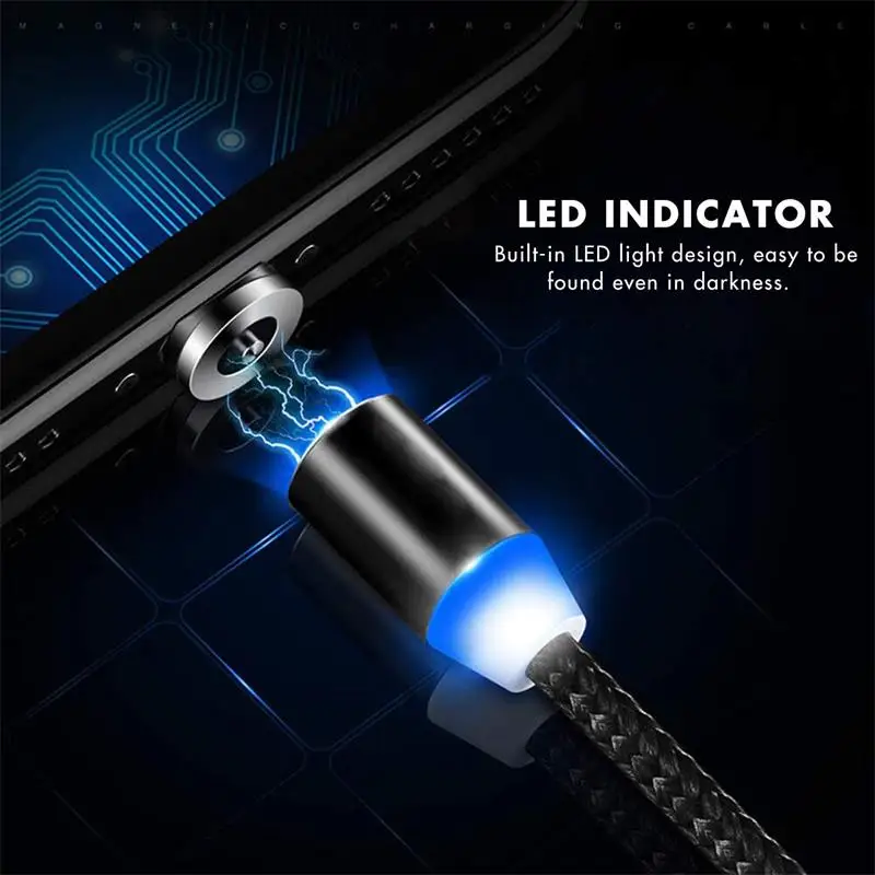 

Maxcury LED Magnetic USB Type C Cable Micro USB Fast Charging Cables Mobile Phone Cable USB Cord Magnetic Wire for pc