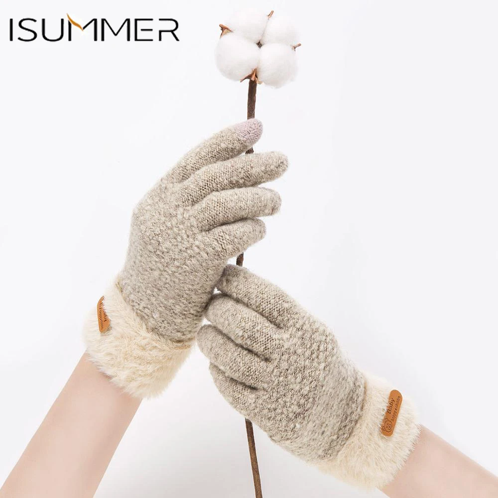 

New Winter Female Gloves Soft Women Gloves Can Touch The Screen Five-Finger Gloves Plus Velvet Thickening Riding Outdoor Guantes