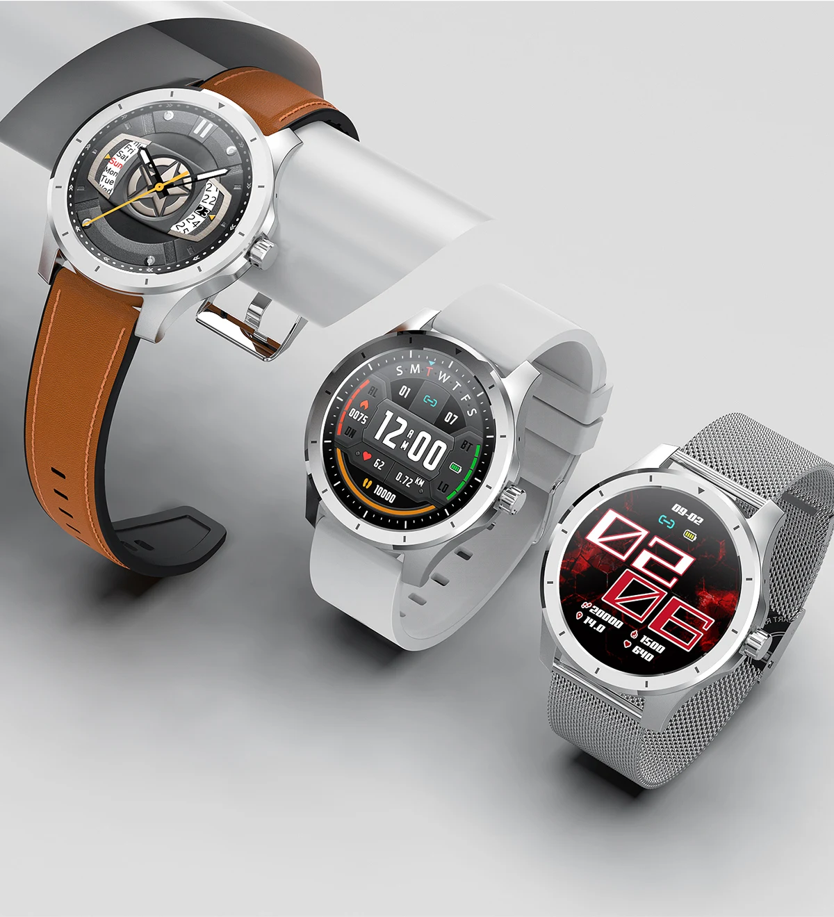 MX10 Smart Watch Herren 1,28 Zoll Pulsmesser Sport Armband IP68