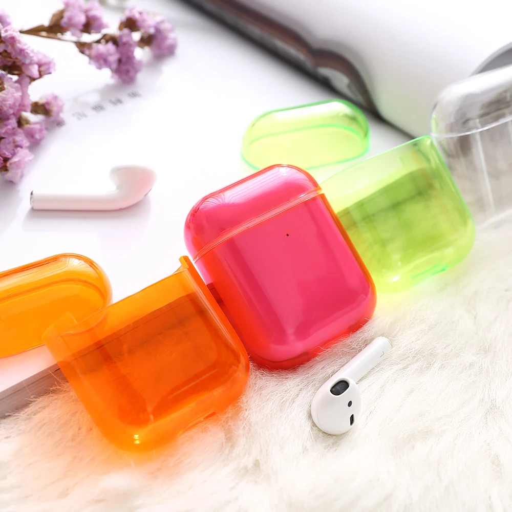 Милый цветной наушник конфеты чехол для Apple AirPods 2 Чехол Air Pods защита AirPods2 жесткий кристально прозрачный бесцветный аксессуары