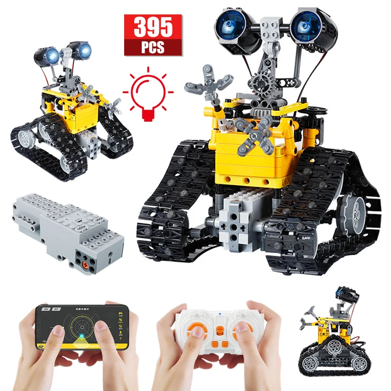 395Pcs Intelligent Electric Bricks High-tech Robot APP RC Car Building Blocks Remote Control Toys for Kids New Year Gifts | Игрушки и