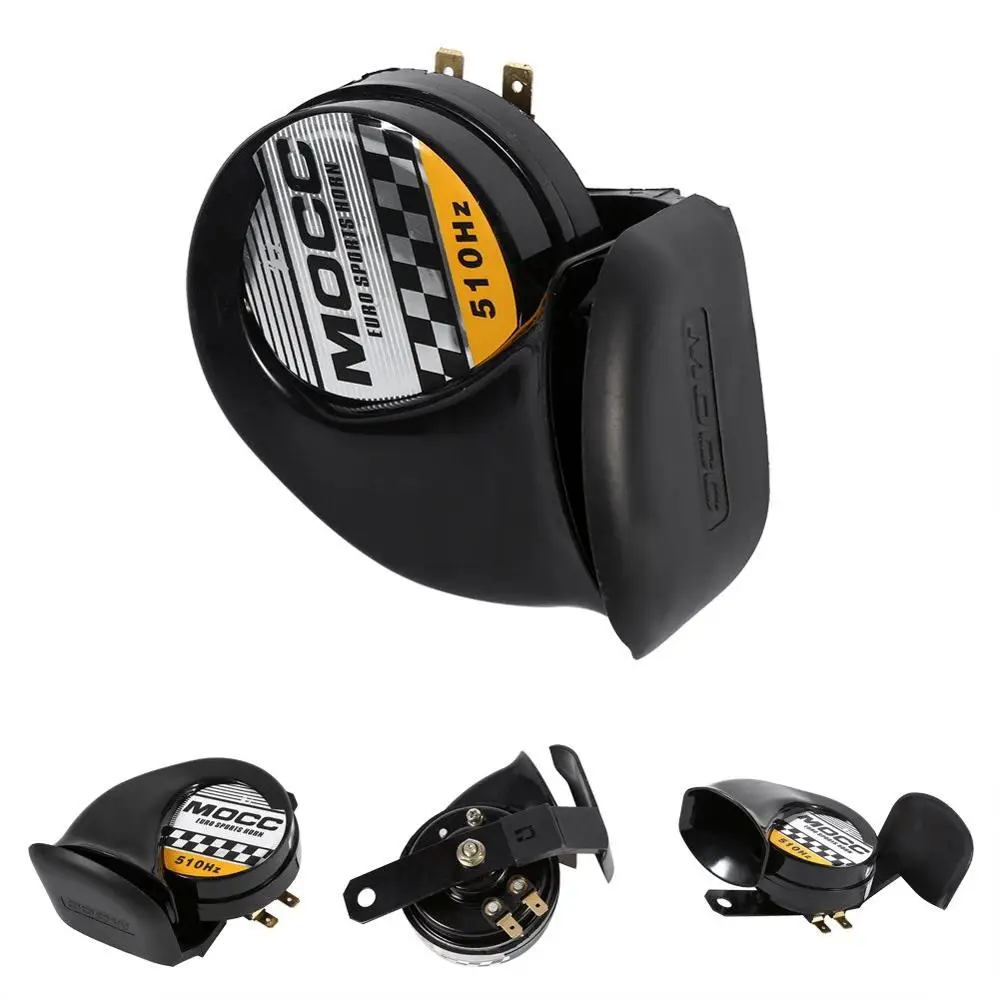 12V Motorcycle Horn Siren Loud 510Hz 130dB Waterproof Snail Air Horn