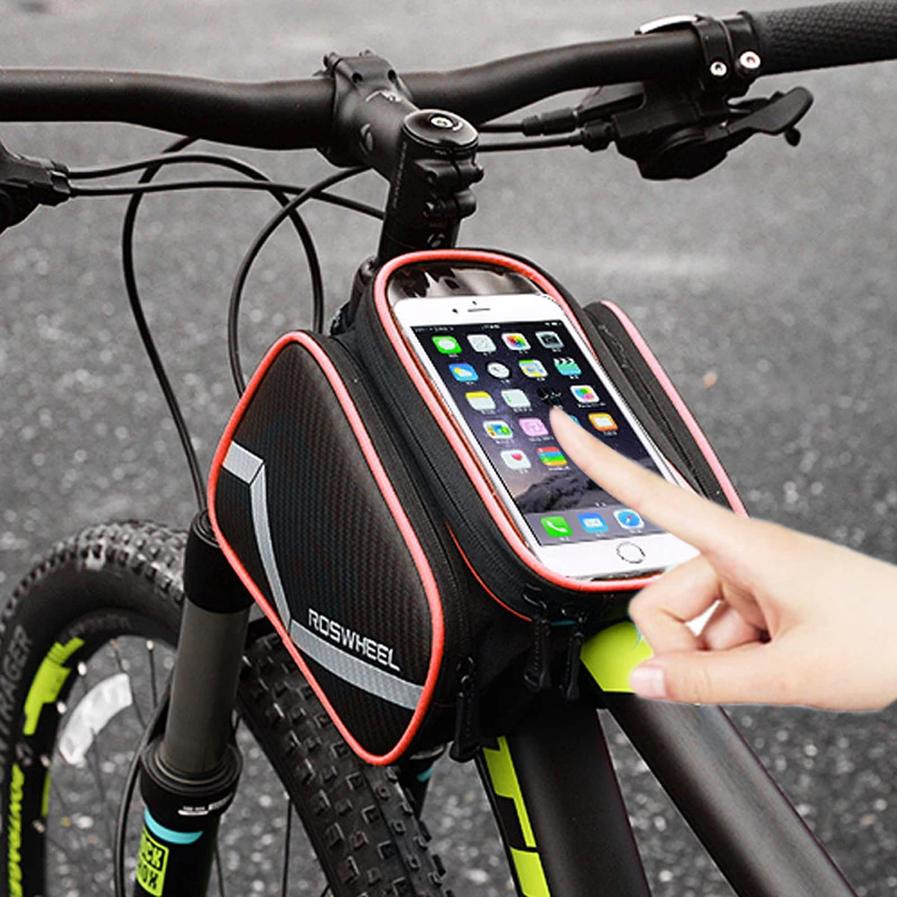 Велосипедная Сумка для смартфона 5,7/6,2 дюймов большой сенсорный экран MTB дорожный велосипед велосипедная верхняя рама трубка корзина для хранения D12813M